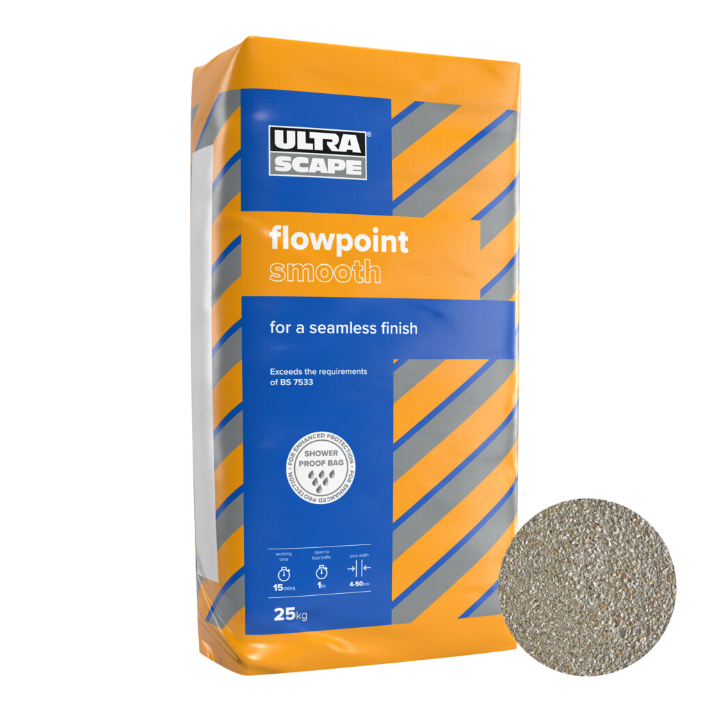 flowpoint rapid setting grout smooth natural grey 25kg